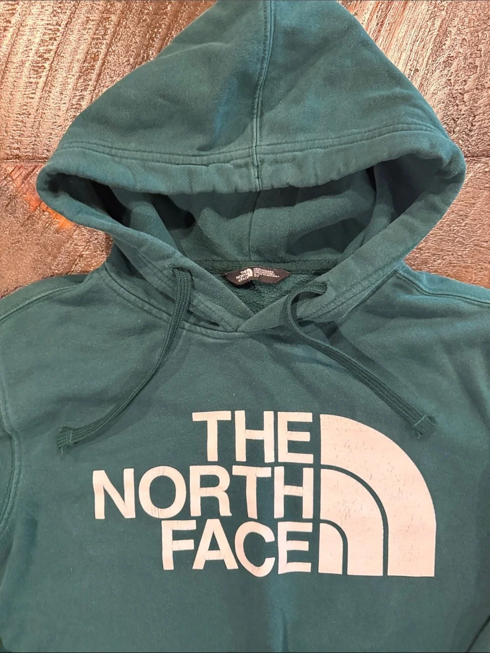 The North Face winter Green Pullover Hoodie with White Logo